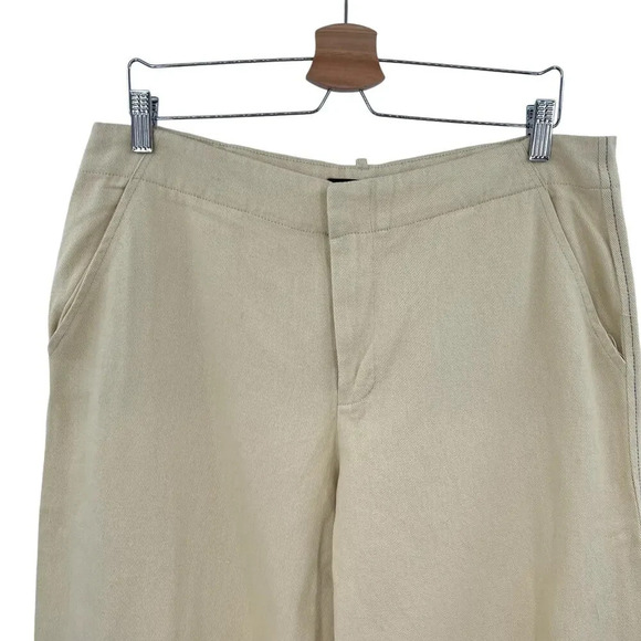 Zara Pants Full Length Turn‎ Up Baggy Wide Leg Butter Yellow Trouser Size Large - Picture 3 of 13